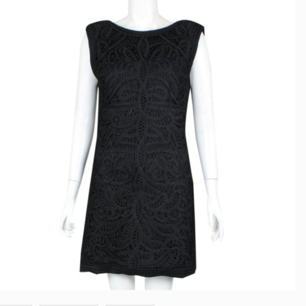 Maje Black Embellished Mini Dress (Size 1)